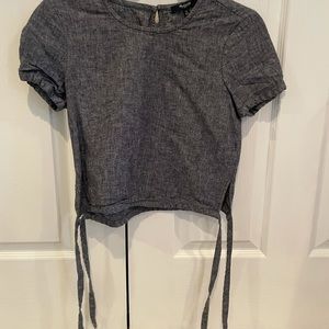 Madwell Chambray Cropped Tie Shirt